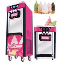 Soft Ice Cream Machine Stainless Steel Fully Automatic Ice Cream Maker Three Heads Ice Cream Making Machine For Sale