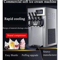 Commercial Ice Cream Machine 18-22L / H Yield 1100W Countertop Soft Serve Ice Cream Maker Stainless Steel Cylinder