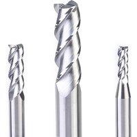 Dreanique 1pcs AU3E 3 flutes sprial end mill carbide steel for Aluminum alloy side and slotting milling high precison