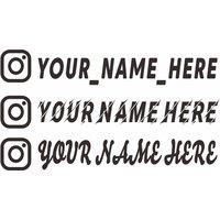 2PCS DIY Custom Username Vinyl Decals | For Cars & Motorcycles | Instagram/Facebook Personalized Stickers