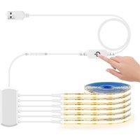 6/5/4/3/2/1 Pcs 5V USB COB LED Strip Light With Touch Dimmer Switch Kit For Acoustic Panel Shelf Under Cabinet Lighting