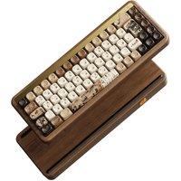 Akko MU01 Mountain Seclusion Mechanical Keyboard ISO-UK/DE Layout Wooden RGB Hot Swap BT/2.4G Wireless & Wired Gaming Keyboard