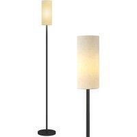 HOMCOM Floor Lamp with Linen Shade & Foot Switch for Living Room, White