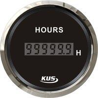 KUS 0-99999.9H Show Digital Hour Meters Vehicles Black Hourmeters Clock Gauges Sus316L Bezel for Auto Boat Truck Bus Vessel Rv