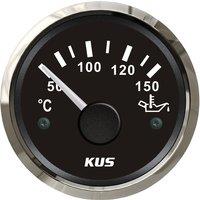 KUS 52mm Pointer Oil Temp Gauges 50-150Degree Show Black Oil Temperature Meters 361-19ohm for Auto Boat Motorcycle Truck Vessel