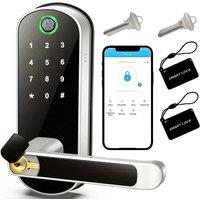 Smart Fingerprint Door Lock App Remote Control Keyless WIFI Digital Touchscreen Lock NFC IP67 Waterproof with 2 IC Cards