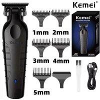 Kemei 2299 Barber Cordless Hair Trimmer 0mm Zero Gapped Carving Clipper Professional Electric Finish Cutting Machine