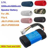 3.7V 5200mAh/6800mAh Speaker Li-ion Battery GSP-1S2P-F6D for JBL Flip 6, JBLFLIP6BLUAM, JBLFLIP6REDAM