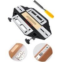 NewDoor Hinge Jig,Woodworking Hole Opener Slotting Locator Aluminum Alloy Door Hinge Installation Kit for Door Lock Installation