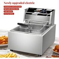 Electric Oil Fryer Pot Large Capacity Stainless Steel Electric Fryer for Fried Skewers Dough Sticks and Chicken Wings