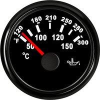 Cars 52mm 361~19ohm Input Signal Oil Temperature Gauge 50-150degree Show Waterproof Oil Temp Meters Instrument for Truck Boat