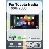 Carplay Android Auto Android Car Multimedia 2Din Car Radio for Toyota Nadia 1998-2003 7 Screen Stereo Head Unit GPS Navigation
