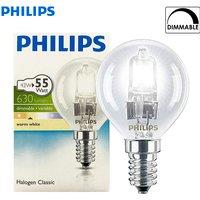 Philips 42W E14 Edison Screw Halogen Classic P45 Golf Ball Bulb Standard Lamp, Eqv to: 55 W, 220-240V Dimmable White Light, 1x