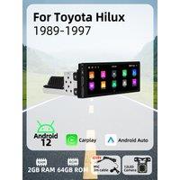 6.86" 1 Din Android Radio Car Multimedia for Toyota Hilux 1989-1997 Android Auto Stereo Head Unit Carplay Autoradio GPS Wifi