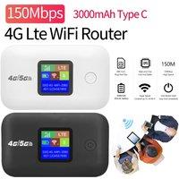 Mini Outdoor WIFI Hotspot 150Mbps Mini Mobile Hotspot 3000mAh Wireless Portable Router with SIM Card Slot 4G Pocket WiFi Router