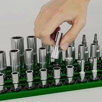 Socket Holder Magnetic 360 Rotating Plug Plate 1/4 3/8 1/2 Inch Green Multi-function Disassembly Repair Storage Tool for Car