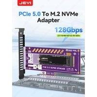 JEYI PCIe 5.0 to M.2 NVMe Adapter Card 128Gbps Ultra Speed Supported x4/x8/x16 Slot Ready 22110/2280/60/42/30 SSD Support