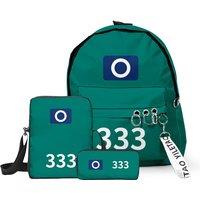 3PCS Game Korea Cosplay Backpack Bags Unisex Solid Printing Shoulder Bags Student Large Capacity School Handbags Package