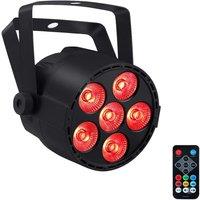 2Pack 6LEDs RGBW 4IN1 Stage Lights 24W DJ Par Lights Sound Activated DMX Remote Control LED Uplights Mini LED Par Can for Disco