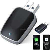 2025 NEW 2 in 1 Wireless Carplay AI Box Android Auto Plug and Play Applicable To Convert Original Car Wired Carplay To Wireless
