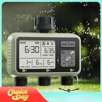 Garden Water Timer 4 Outlet for Garden Hose Programmable Automatic Irrigation Timer IP54 with Rain Delay Manual/Auto Mode