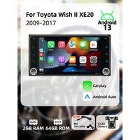 Wireless Carplay Android Auto Android Car Multimedia 2 Din Radio for Toyota Wish 2 II XE20 2009-2017 Head Unit 7 Screen Stereo