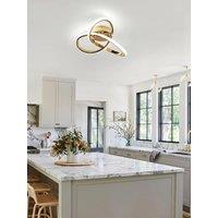 30W Clover LED Aluminum Ceiling Light, Gold Ceiling Light, 6500K White Light Ceiling Light Suitable for Bedrooms, Dining Rooms