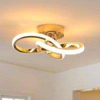 22W Clover LED Aluminum Ceiling Light, Gold Ceiling Light, 3000K Warm Light Ceiling Light Suitable for Bedrooms and Dining Rooms