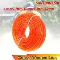 15m*2.4mm/2.7mm/3mm Mowing Nylon Grass Trimmer Rope Brush Cutter Strimmer Line Mowing Wire Lawn MowerAccessory brush cutter wire