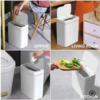Smart Bathroom Trash Can Automatic Bagging Electronic Trash Can White Touchless Narrow Smart Sensor Garbage Bin Smart Home 15L