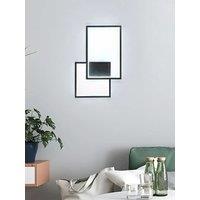 34W Square Aluminum Wall Lamp, 6500K White Light Wall Lamp, Black Minimalist Wall Lamp Suitable for Bedrooms and Living Rooms