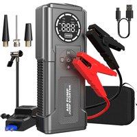 4 In 1 Car Jump Starter Power Bank Air Compressor Inflator Pum 4000A Portable Power Station Car Battery Charger Booster