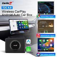 CarlinKit T2C Wireless Android Auto CarPlay For Tesla Model 3 Model Y 2.4G&5Ghz WiFI BLE Auto Connect Easy Connect Smart Ai Box