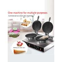 Commercial Double Head Stainless Steel Ice Cream Baker Machine Waffle Cone Egg Roll Making Machine