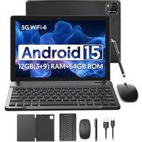 BAKEN 10-inch Android 15 tablet, 12GB (3+9 expandable) RAM + 64GB ROM, quad-core processor, WiFi, Bluetooth (available colors)
