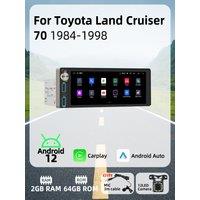 Wireless Carplay Autoradio 6.86" 1Din Radio Android Car Multimedia for Toyota Land Cruiser 70 1984-1998 Stereo Head Unit GPS
