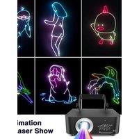 500MW RGB Animation Laser Light DMX Beam Scanner Laser Light Projector 3D Lazer Light for DJ Disco Bar Club Party Wedding Show