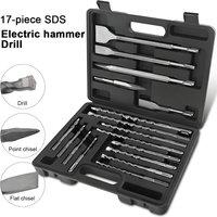 Chisel Drill Bit Tool Set for Electric Hammer Impact Chisel Impact Drill Bit 17-Piece Accessories Impact Drill Pickaxe Chisel