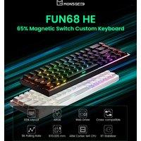 MonsGeek FUN68 HE Mechanical Keyboard 65% Magnetic Switch Rapid Trigger 0.005mm 8K ARGB Type-C/2.4g&BT Wireless Gaming Keyboard