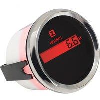 Cars 52mm Digital Hourmeters Black Hour Meters 0-99999.9H Show Clock Gauges with Red Backlight Time Meters for Auto Boat Truck