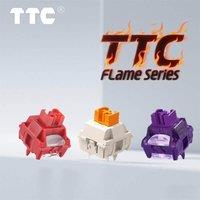 TTC Flame Red V2 Flaming Purple V2 Flame Orange Switch Linear 5pins HiFi Dust Proof For E-sports Game Mechanical Keyboard Switch