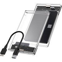 JEYI 2.5'' Tool-Free External HDD Enclosure - USB 3.0 to SATA III, Transparent Cooling, Compatible with 7mm/9.5mm SATA HDD/SSD
