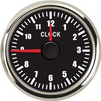Car Blue Backlight Clock Gauges Instrument 52mm 0-12Hours Show Clock Meters White Hourmeters Marine Waterproof Hour Meters 9-32v