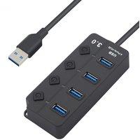 USB HUB 3.0 Computer Office Peripheral USB Expansion Interface 1-In-4 Port Wired Laptop Keyboard Mouse USB Flash Drive Adapter