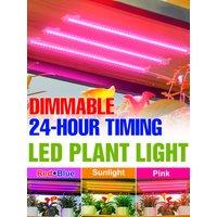 USB 5V LED Grow Light Strip Full Spectrum Indoor Flowers Potted Plant Cultivation Lamp Dimmable With Timing Auto On/Off Function
