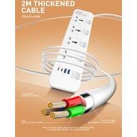 LDNIO Extension Multiple Universal Ruler Outlet UK US EU Plug 2M Electric Extension Board With Usb C Switch Socket Power Strips