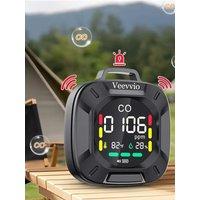 Custom Alarm 3-in-1 Portable Carbon Monoxide Detector, Rechargeable CO Monitor for Travel, Camping, RV, Hotel Room