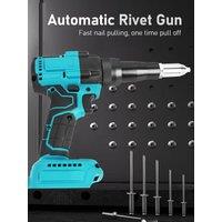 Cordless Electric Riveter Gun Household Handheld Screwdriver 2.4-4.8mm Riveter Gun for Makita (Battery Not Included)