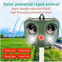 Ultrasonic Repellent Tool Solar Rechargeable Animal Deterrent With PIR Motion Sensor Squirrel Scarer For Garden Pest Control