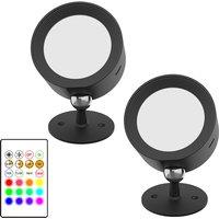 RGB Wall Spotlights Remote/Touch Control, Rechargeable, 360 Adjustable, Color - Changing Accent Lights for Home Decoration